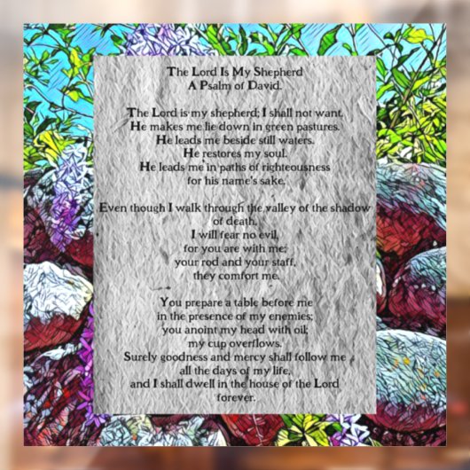 Psalm 23 biblical quote raamsticker (Vel 2)