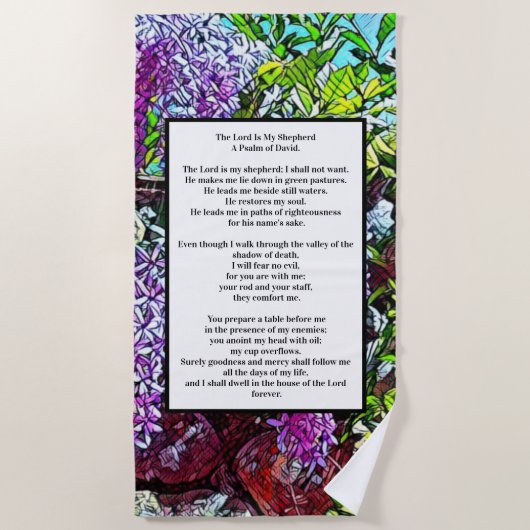 Psalm 23 biblical quote strandlaken (Voorkant)