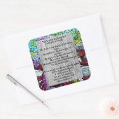 Psalm 23 biblical quote vierkante sticker (Envelop)