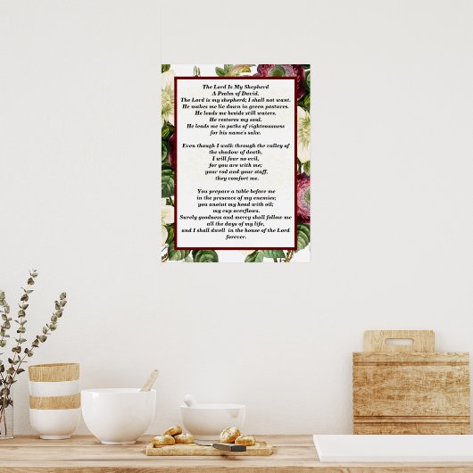 Psalm 23 biblical quotes poster (Keuken)