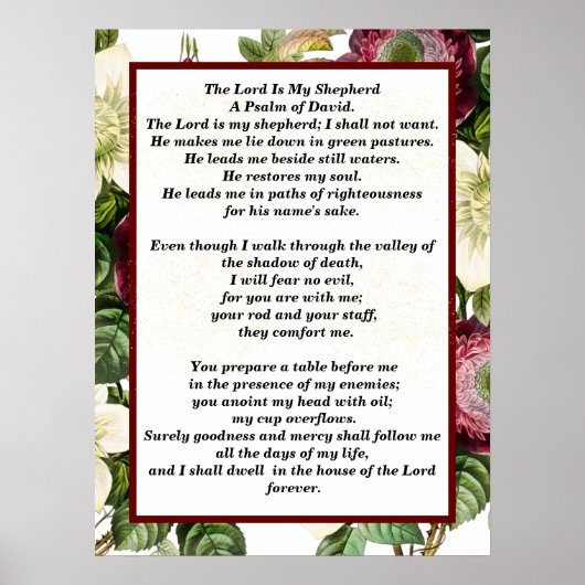 Psalm 23 biblical quotes poster (Voorkant)