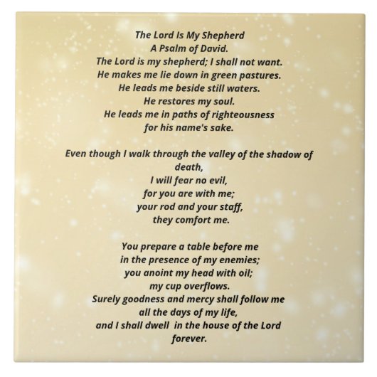 Psalm 23 biblical quotes tegeltje (Voorkant)