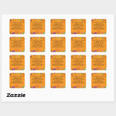 Psalm 23 Bijbel Gebed Bloem Geel Vierkante Sticker (Vel)