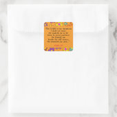 Psalm 23 Bijbel Gebed Bloem Geel Vierkante Sticker (Tas)