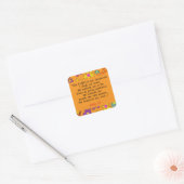 Psalm 23 Bijbel Gebed Bloem Geel Vierkante Sticker (Envelop)