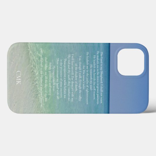 Psalm 23 Bijbel mooi strand monogram Case-Mate iPhone Case (Achterkant (horizontaal))