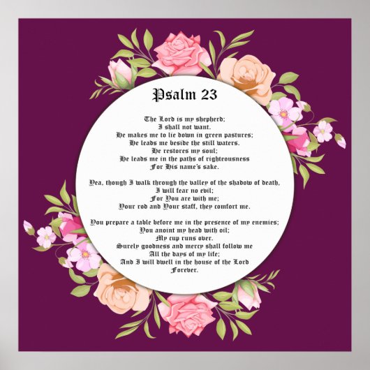 Psalm 23 Bijbel Poster Gicleé (Voorkant)