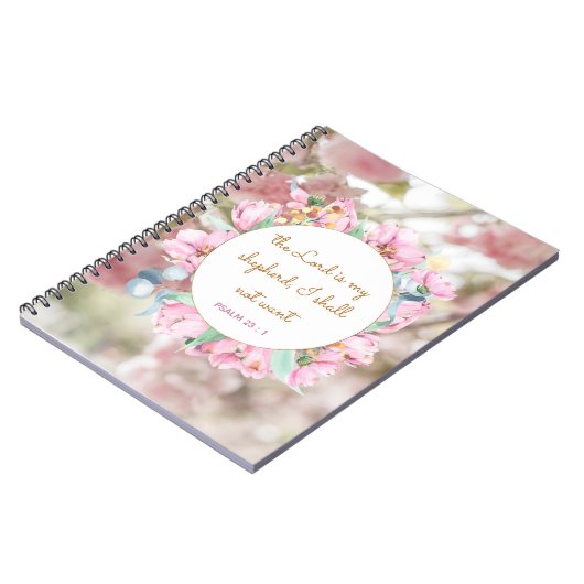 Psalm 23 Bijbel Roze meisje dat in het teken staat Notitieboek (Linkerzijde)