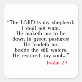 Psalm 23 Bijbel Schrift Vierkante Sticker