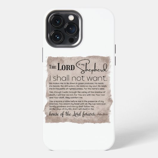 Psalm 23 Bijbel Schriftuur Vintage Papier iPhone Hoesje (Achterkant)