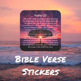 Psalm 23 Bijbel - zonnezonnehemelboom Vierkante Sticker