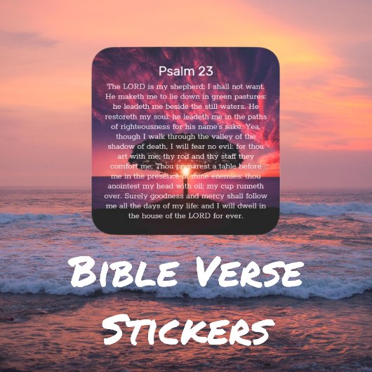 Psalm 23 Bijbel - zonnezonnehemelboom Vierkante Sticker