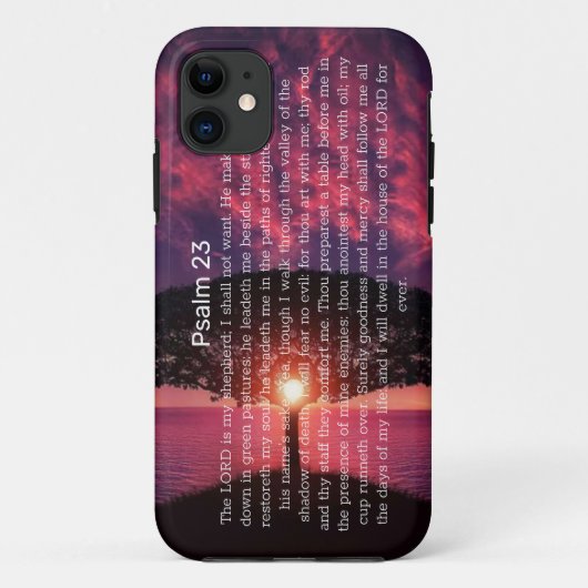 Psalm 23 Bijbelcitaat Zonnezee Case-Mate iPhone Case (Achterkant)