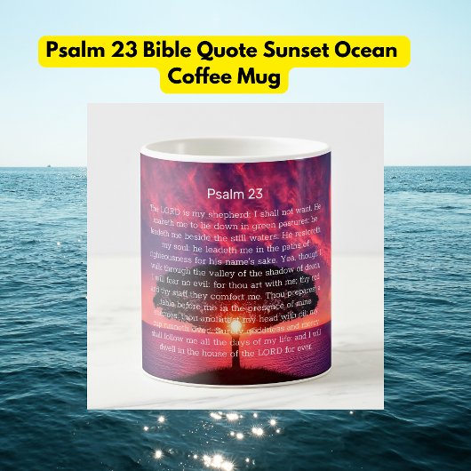 Psalm 23 Bijbelcitaat Zonnezee Koffiemok