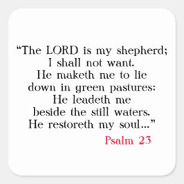 Psalm 23 Bijbelgebed Vierkante Sticker