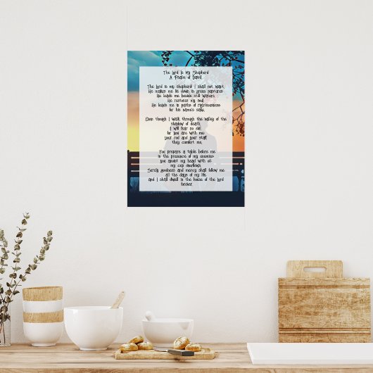Psalm 23 Bijbelse prijsopgave Poster (Keuken)