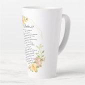 Psalm 23 Bijbelse Schrift Geel Bloemen Lijst Latte Mok (Rechterhoek)