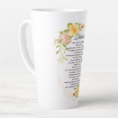 Psalm 23 Bijbelse Schrift Geel Bloemen Lijst Latte Mok (Linkerhoek)