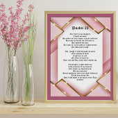 Psalm 23 Bijbeltekst met roze en gouden P Poster