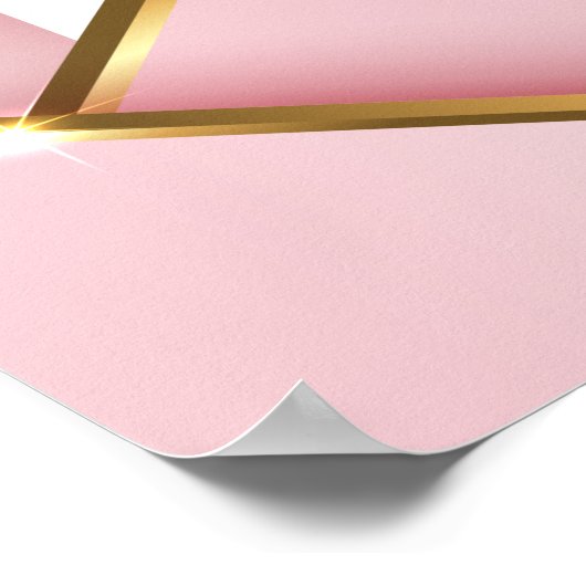 Psalm 23 Bijbeltekst met roze en gouden P Poster (Hoek)