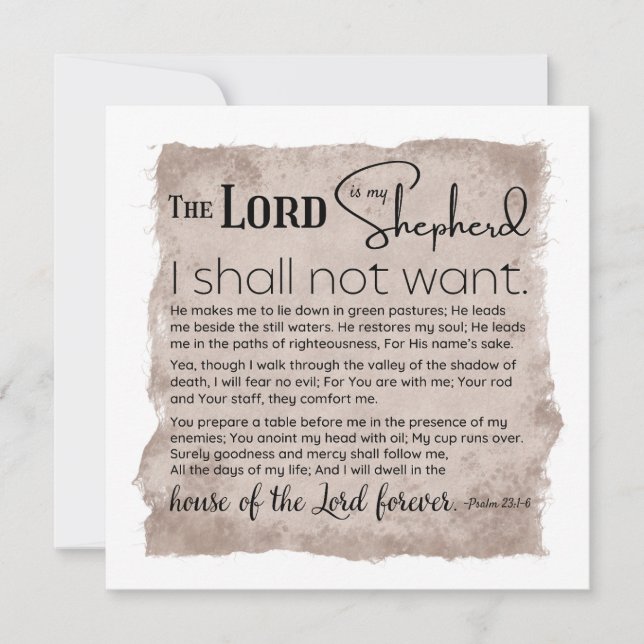 Psalm 23 Bijbeltekst  papier (Voorkant)