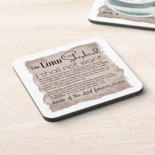 Psalm 23 Bijbeltekst papier Bier Onderzetter (Linkerzijde)