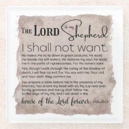 Psalm 23 Bijbeltekst  papier Glazen Onderzetter