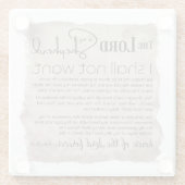 Psalm 23 Bijbeltekst  papier Glazen Onderzetter (Achterkant)