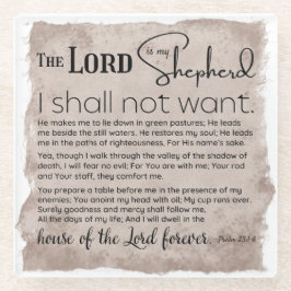 Psalm 23 Bijbeltekst  papier Glazen Onderzetter