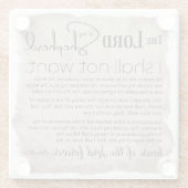 Psalm 23 Bijbeltekst papier Glazen Onderzetter (Achterkant)