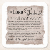 Psalm 23 Bijbeltekst  papier Kartonnen Onderzetters (Voorkant)