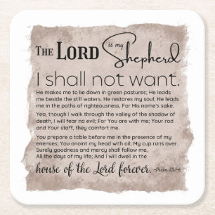Psalm 23 Bijbeltekst papier Kartonnen Onderzetters