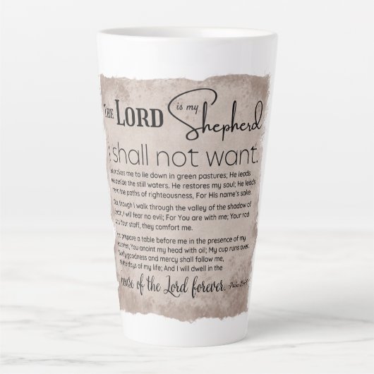 Psalm 23 Bijbeltekst papier Latte Mok (Voorkant)