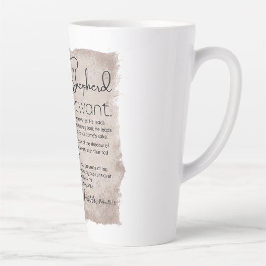 Psalm 23 Bijbeltekst  papier Latte Mok (Rechts)
