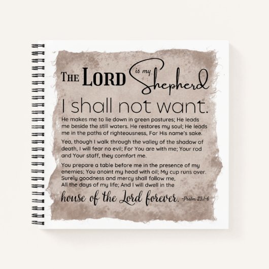 Psalm 23 Bijbeltekst  papier Notitieboek (Voorkant)