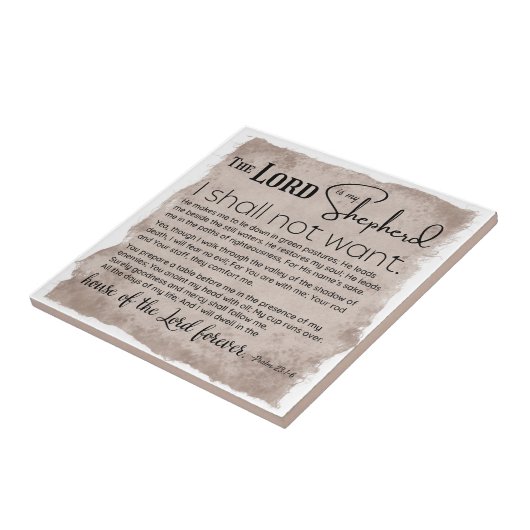 Psalm 23 Bijbeltekst  papier Tegeltje (Zijkant)