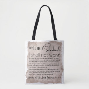 Psalm 23 Bijbeltekst  papier Tote Bag
