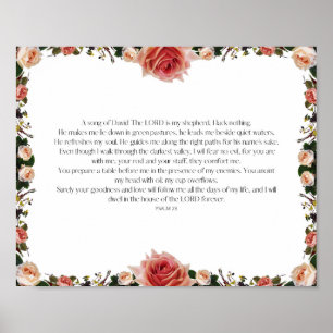 Psalm 23, Bijbelvers, Bijbeltekst Decor, DE HERE i Poster