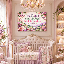 Psalm 23 Bijbelvers bloem- en vlindermotief