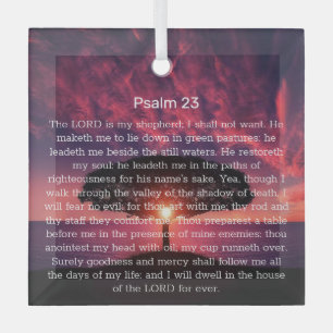 Psalm 23 Bijbelvers Boom Christelijk Glas Ornament