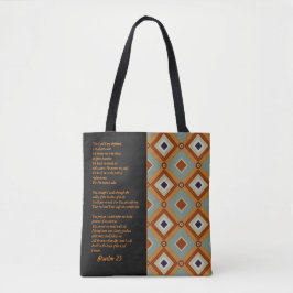 Psalm 23 Bijbelvers, Retro Print Tote Bag