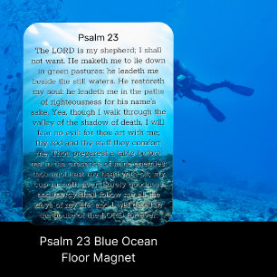 Psalm 23 Blauwe oceaanbodem Magneet