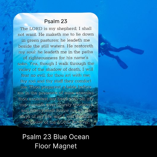 Psalm 23 Blauwe oceaanbodem Magneet
