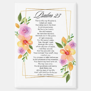 Psalm 23 Bloemige Geometrische Frame Magneet