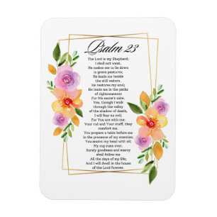 Psalm 23 Bloemige Geometrische Lijst Magneet