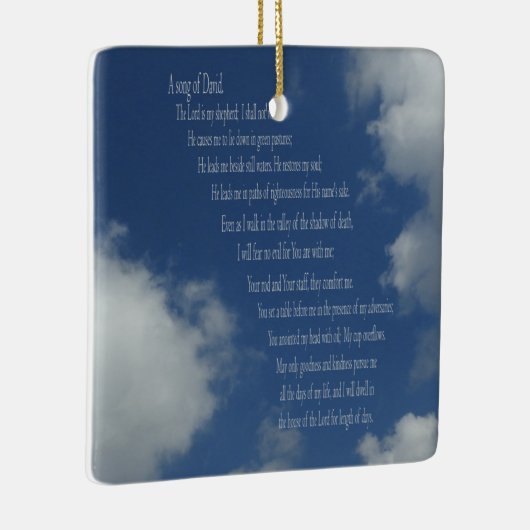 Psalm 23, Blue Sky, keramisch Ornament (Rechts)