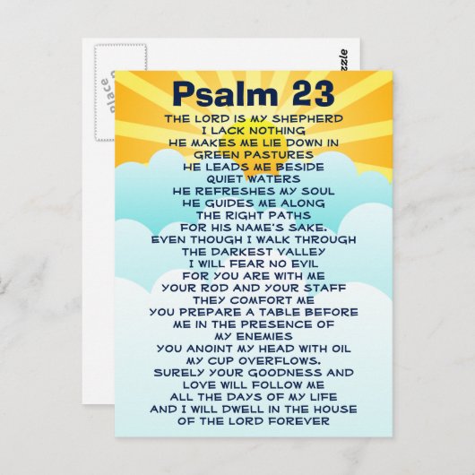 Psalm 23 briefkaart (Voorkant / Achterkant)