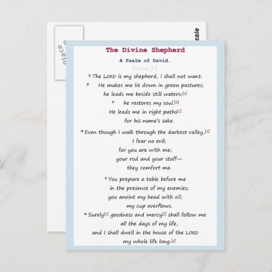 psalm 23 briefkaart (Voorkant / Achterkant)