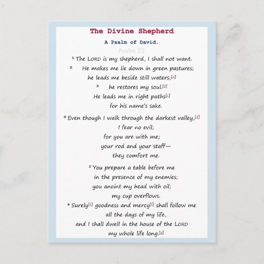 psalm 23 briefkaart (Voorkant)