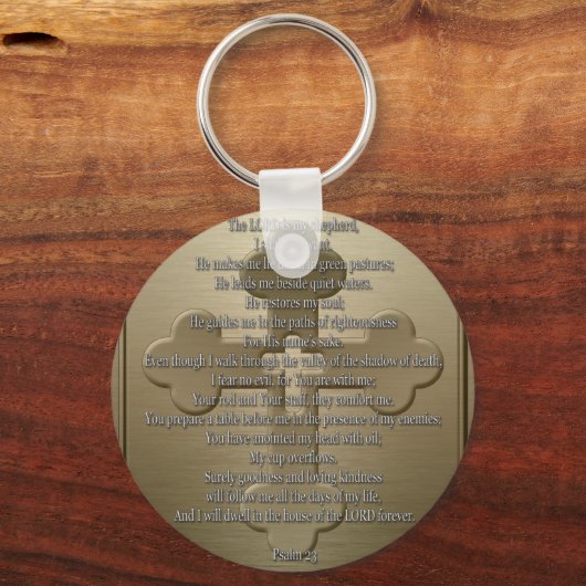 Psalm 23 - Bronze Sleutelhanger (Voorkant)